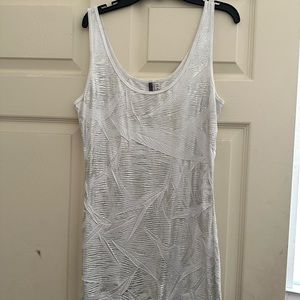White/grey sleeveless blouse size xl